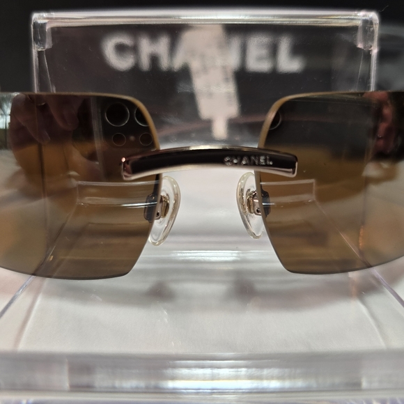 🔥NWT 💯 Chanel 4048 185/59 CHOPPER TO BOWN GRADIENT RIMLESS SUNGLASSES - Picture 6 of 16